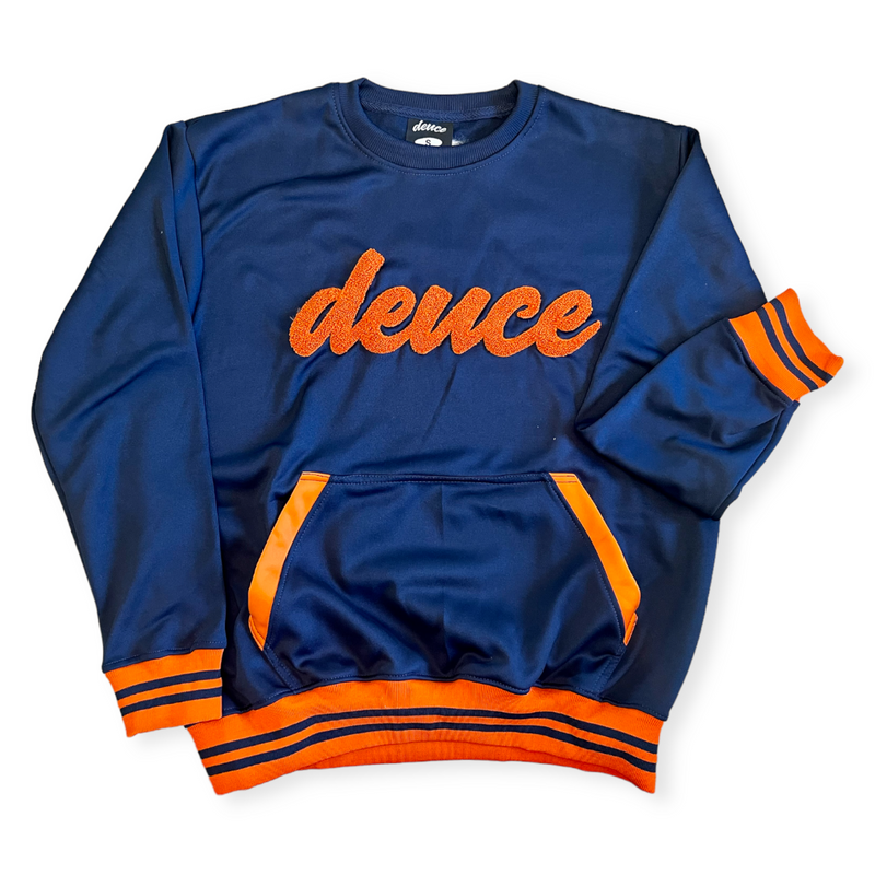 Deuce Navy Blue & Orange Lifestyle Sweatshirt